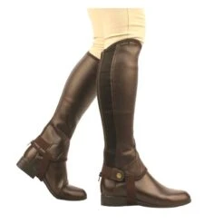 Saxon Equileather Half Chaps - Brown