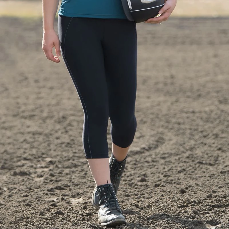 Irideon Women's Issential Capriole Capri Knee Patch Tights - Black 4 Irideon Women's Issential Capriole Capri Knee Patch Tights - Black - Image 2