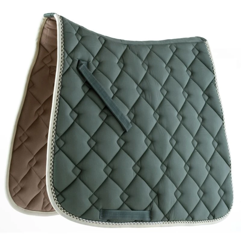 Roma Ecole Double Diamond Quilt Dressage Saddle Pad - Sage/Cream 3 Roma Ecole Double Diamond Quilt Dressage Saddle Pad - Sage/Cream