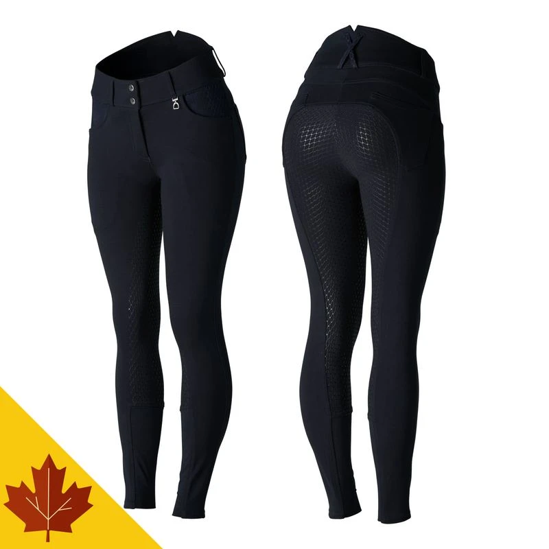 Horze Women's Limited Edition Eva Full Seat High Waist Breeches - Dark Navy 3 Horze Women's Limited Edition Eva Full Seat High Waist Breeches - Dark Navy