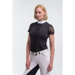 Cavalliera Women's Angel Short Sleeve Show Shirt - Black