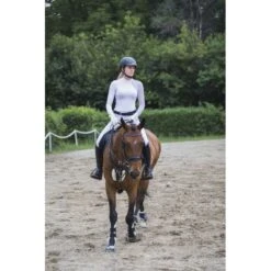 Cavalliera Women's Modern Dame Long Sleeve Show Shirt - White/White/Navy Blue -Equestrian Supplies Sale 456837 800 800