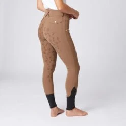 Horze Women's High Waist Bit Print Silicone Full Seat Breeches - Brown -Equestrian Supplies Sale 475965 800 800