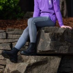 Irideon Kids' Radiant Half Seat Utility Tights - Dove Grey -Equestrian Supplies Sale 540128 800 800