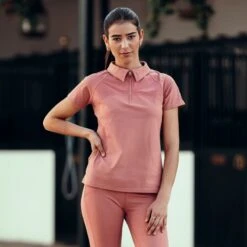 Horze Women's Ciandra V-Neck Technical Training Shirt - Light Mahogany -Equestrian Supplies Sale 541925 800 800