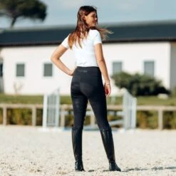 Horze Women's Danica High Waist Tights With Mesh Insert - Black 13 Horze Women's Danica High Waist Tights With Mesh Insert - Black -Equestrian Supplies Sale 548189 800 800