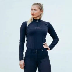 B Vertigo Women's Davina Long Sleeved Quick Dry Training Shirt - Dark Navy -Equestrian Supplies Sale 549363 800 800