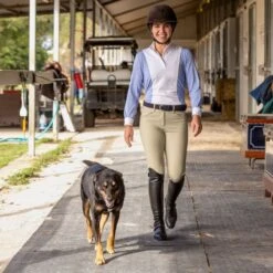Equinavia Women's Martha Long Sleeved Show Shirt - Light Blue/White -Equestrian Supplies Sale 552254 800 800