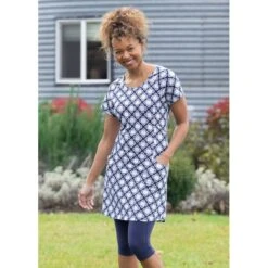 EQL Women's Everyday Tunic Dress - Indigo Tiles -Equestrian Supplies Sale 566143 800 800