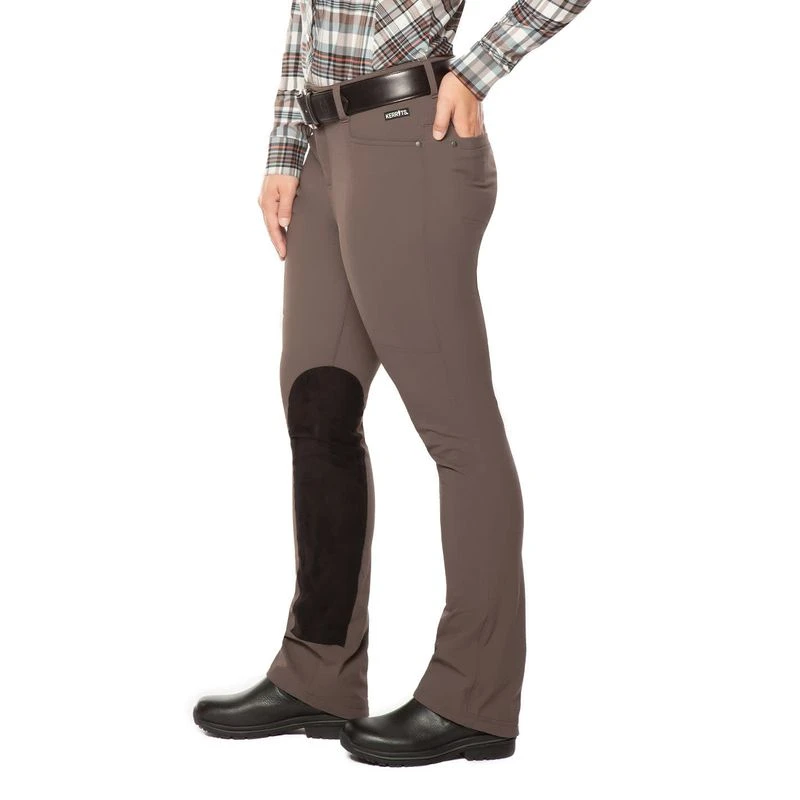 Kerrits Women's Dynamic Extended Knee Patch Bootcut Tights - Sable 6 Kerrits Women's Dynamic Extended Knee Patch Bootcut Tights - Sable - Image 4