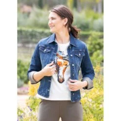 EQL Women's In Motion Jean Jacket - Midnight Wash -Equestrian Supplies Sale 580255 800 800