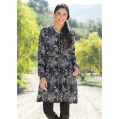 EQL Women's Ecovero Boheme Tunic Dress - Black Patchwork Paisley -Equestrian Supplies Sale 582617 800 800