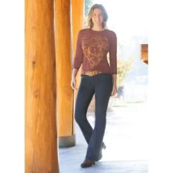 EQL Women's In Motion Bootcut Jean - Dark Rinse -Equestrian Supplies Sale 584978 800 800