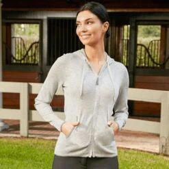 RJ Classics Women's Taylor Full Zip Hoodie - Light Grey Heather -Equestrian Supplies Sale 588734 800 800