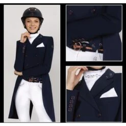 Fair Play Women's Dorothee Rose Gold Shadbelly Coat - Navy -Equestrian Supplies Sale 593942 800 800