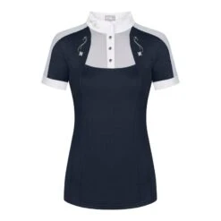 Fair Play Women's Lorella Short Sleeve Competition Shirt - Navy/White