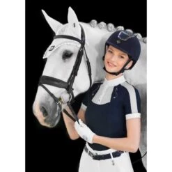Fair Play Women's Lorella Short Sleeve Competition Shirt - Navy/White -Equestrian Supplies Sale 594561 800 800