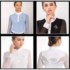 Fair Play Women's Cecile Long Sleeve Competition Shirt - Black -Equestrian Supplies Sale 595358 800 800