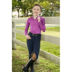 RJ Classics Kids' Avery Grey Label Knee Patch Breeches - Navy -Equestrian Supplies Sale 607074 800 800