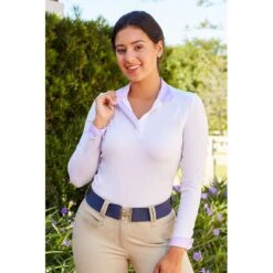 RJ Classics Women's Maddie 37.5 Show Shirt - White/Purple Stripe -Equestrian Supplies Sale 624260 800 800