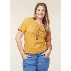 EQL Women's Graceful Horse T-Shirt - Dijon -Equestrian Supplies Sale 645220 800 800