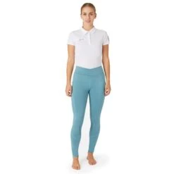 Horze Women's High Waist Full Seat Tights W/Phone Pocket - Artic Light Blue -Equestrian Supplies Sale 669785 800 800