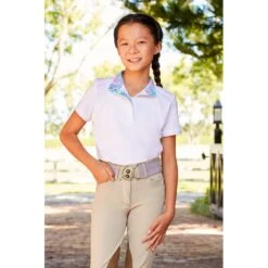RJ Classics Kids' Sadie Jr 37.5 Short Sleeve Show Shirt - White /Mermaid Tie Dye -Equestrian Supplies Sale 673825 800 800