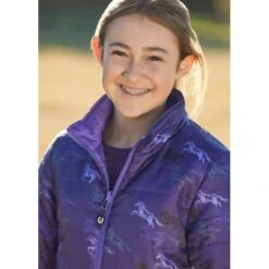 Kerrits Kids' Pony Tracks Reversible Quilted Jacket - Huckleberry Run Free/Iris -Equestrian Supplies Sale 682866 800 800