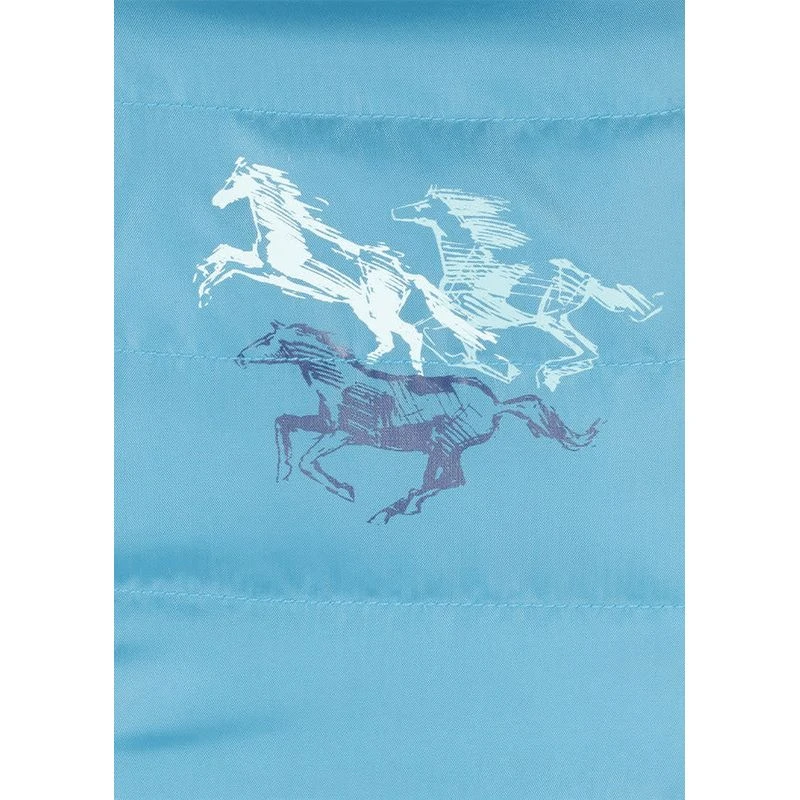 Kerrits Kids' Pony Tracks Reversible Quilted Vest - Ink Run Free/Peacock 5 Kerrits Kids' Pony Tracks Reversible Quilted Vest - Ink Run Free/Peacock - Image 3