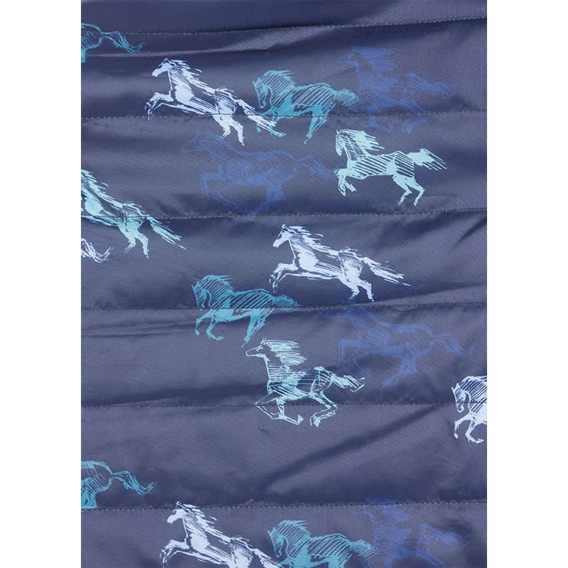 Kerrits Kids' Pony Tracks Reversible Quilted Vest - Ink Run Free/Peacock 6 Kerrits Kids' Pony Tracks Reversible Quilted Vest - Ink Run Free/Peacock - Image 4