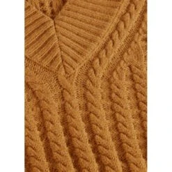 EQL Women's Brittany Cable Knit V-Neck Sweater - Spice -Equestrian Supplies Sale 694399 800 800