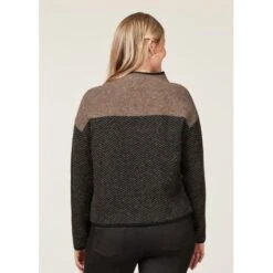EQL Women's Funnel Neck Herringbone Sweater - Truffle -Equestrian Supplies Sale 694741 800 800