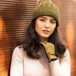 Horze Women's Joleen Knitted Pom Pom Hat - Fir Green -Equestrian Supplies Sale 697192 800 800