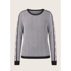 EQL Women's Snaffle Stripe Sweater - Black/White Herringbone